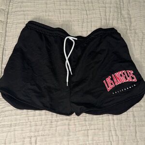 SHEIN Black Los Angeles Athletic Shorts